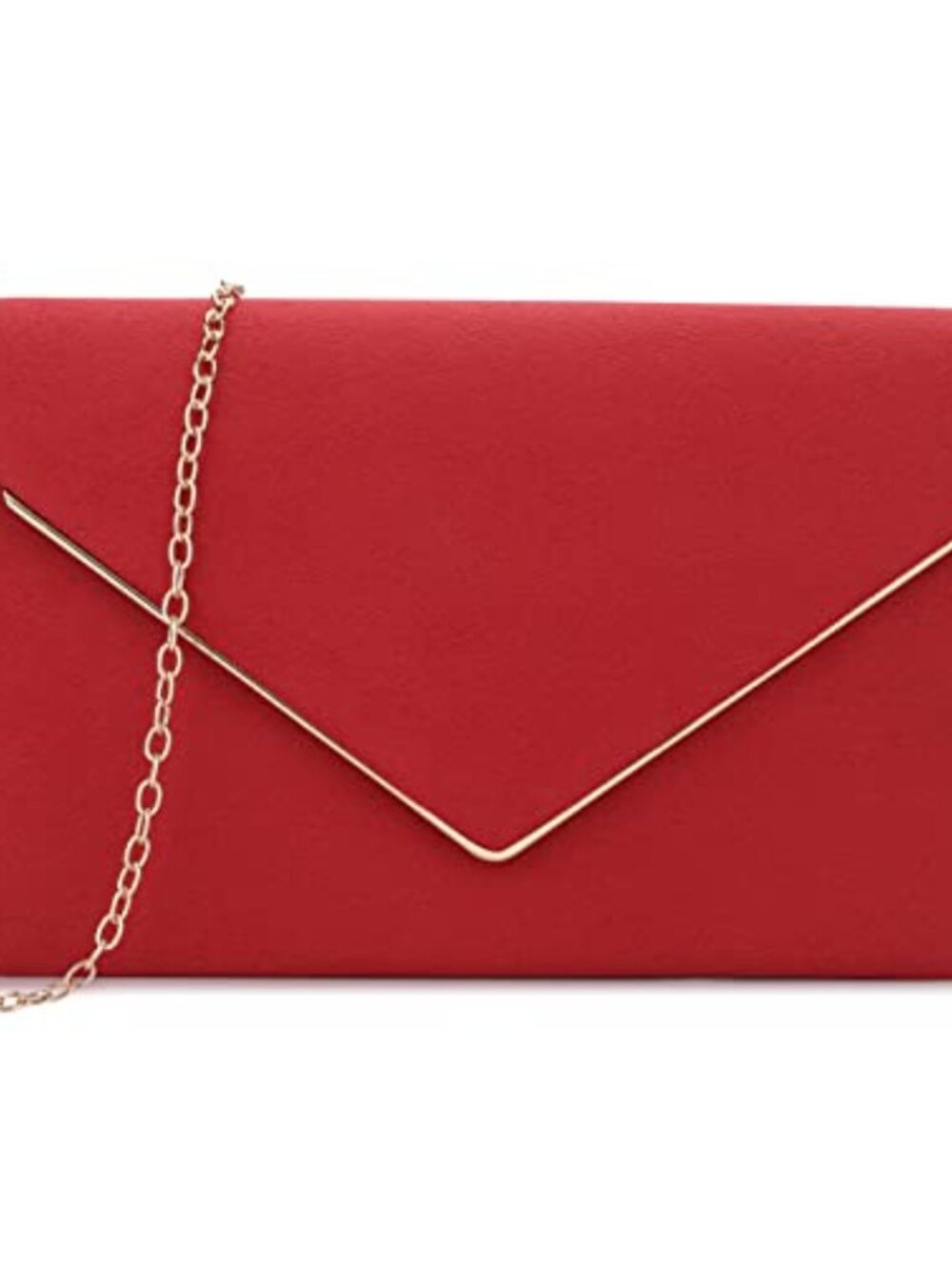 Faux Suede Clutch or Crossbody Evening Bag with Detachable Strap